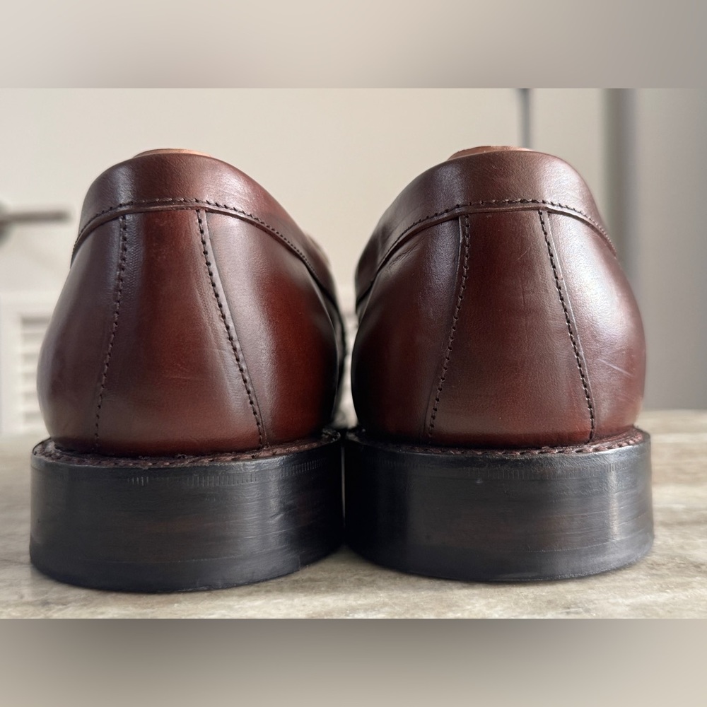 DRAKE’S BROWN LEATHER CHARLES GOODYEAR WELTED PENNY LOAFERS 11 / 10 UK $730 - Picture 7 of 12